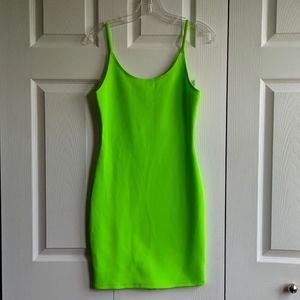Lime Green Spandex Mini Dress